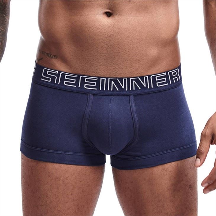 navy color mens undergarments classic style manufacture Briefs men's sexy classic short boxer seamless